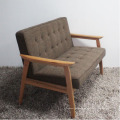 Holzmöbel Hochwertiges Massivholz Sofa mit Stoff Sitz